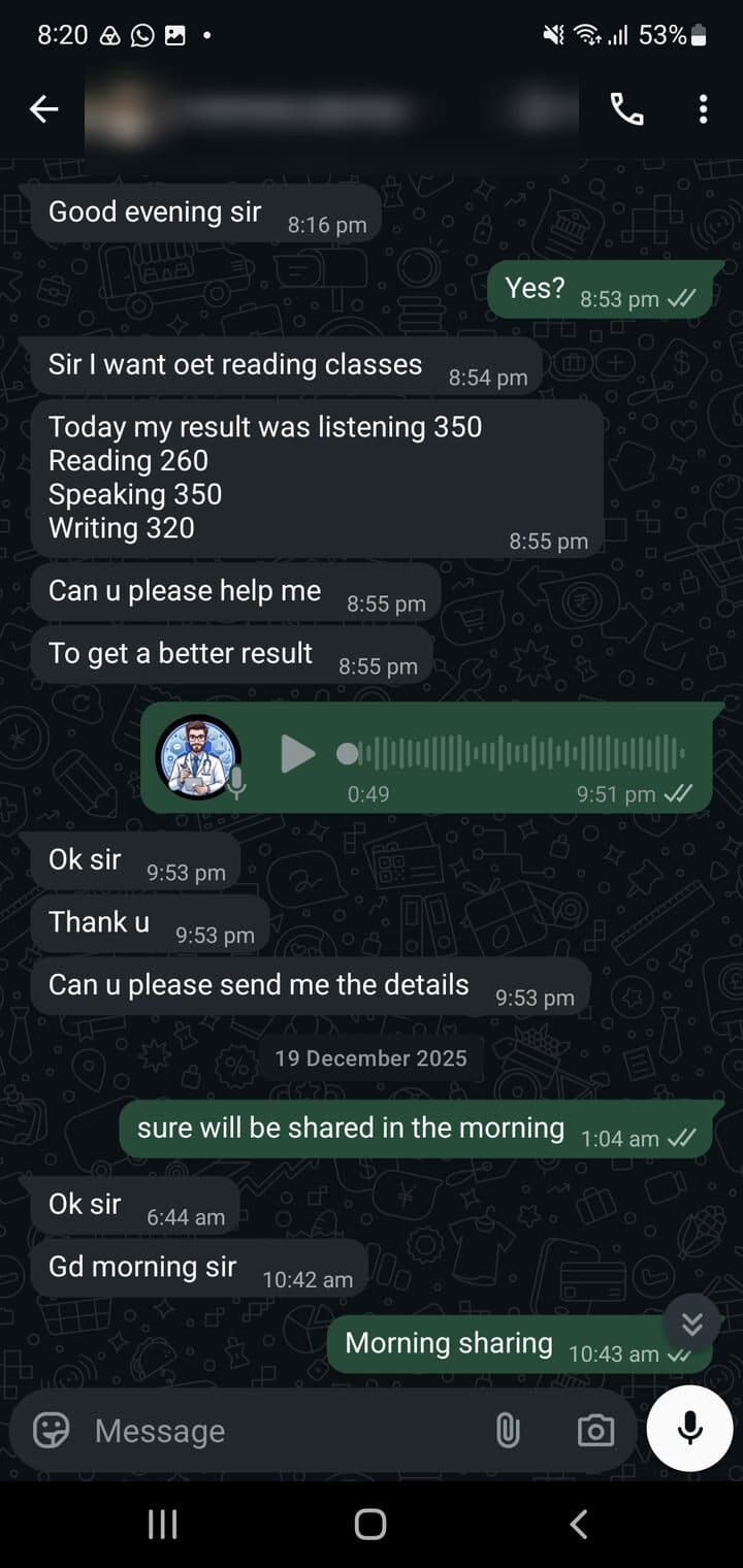 Story 04, before: the student's first message asking for help